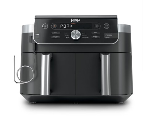 Ninja Foodi Air Fryer 10-Qt, 2 DualZone Baskets, 4-in-1, Smart Finish, Cook 2 Foods at Once, DZ950