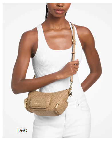 Michael Kors Outlet Merritt Small Signature Logo Convertible Shoulder Bag