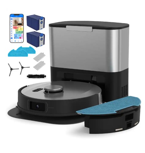 bObsweep – UltraVision Self-Empty Robot Vacuum & Mop, 1.5-Gallon Capacity, 8000 Pa Suction, Object-aware Tech – Stainless Steel