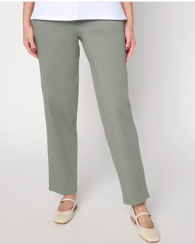 Denim & Co. Original Waist Stretch Regular Side Pocket Pants