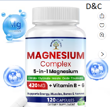 5-in-1 Magnesium Complex Capsules – 420mg of Magnesium Glycinate