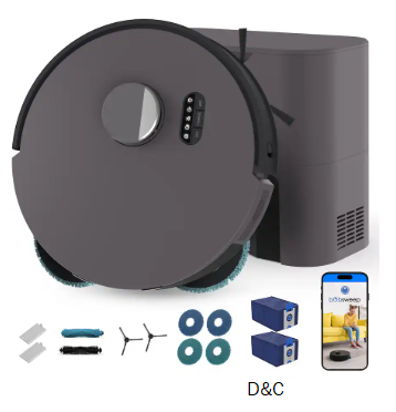 bObsweep – Dustin Robot Vacuum & Mop, Auto-Empty Odor Control Dock with 1 Gal Capacity, Privacy Focused U.S. Software – Twilight