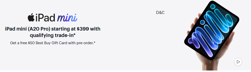 iPad mini (A20 Pro) offers