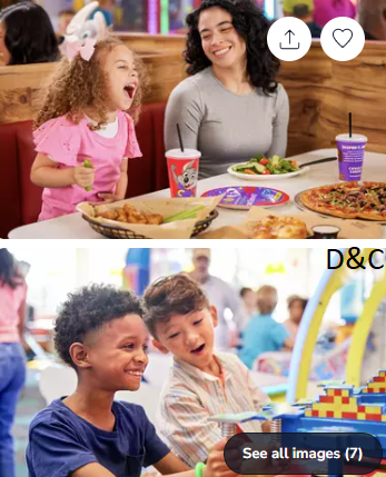 Chuck E. Cheese Family Play & Pizza Package!