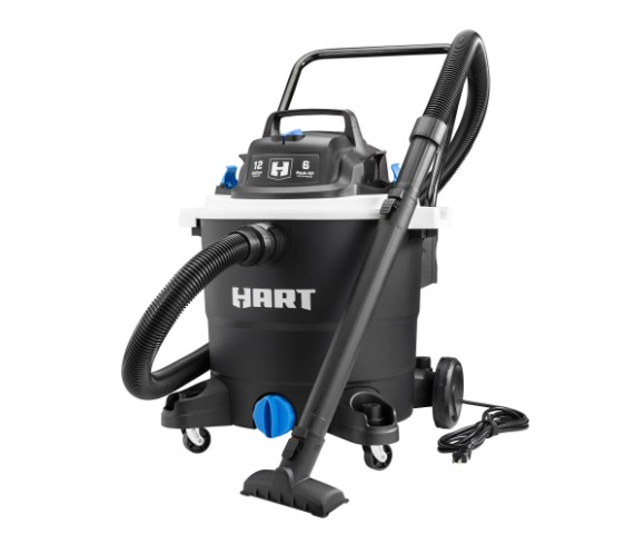 HART 12 Gallon 6 Peak HP Wet/Dry Vacuum, VOC1212PW 3701