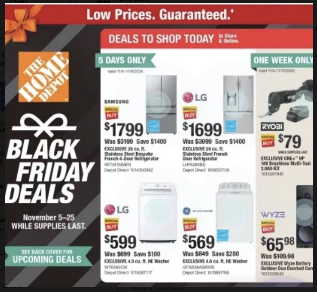 Home Depot’s Black Friday Deals are here from November 5–25!