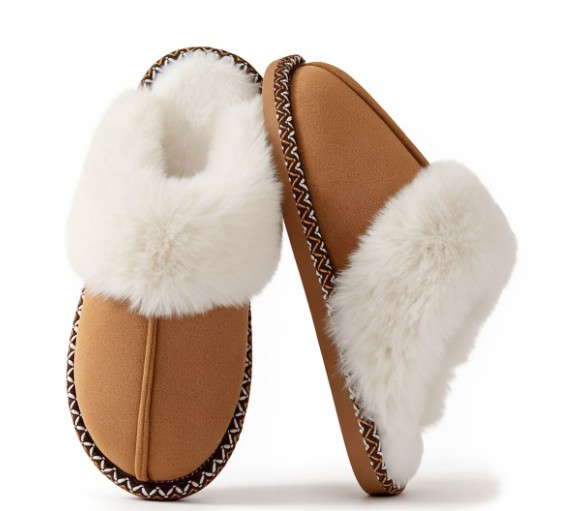 BERANMEY Women’s Fuzzy Memory Foam Slippers Ultra Plush Warmth Memory-Foam Support & Stylish Cozy Design Non-Slip Rubber Sole Indoor & Outdoor House Slippers for Women Perfect Christmas Gift
