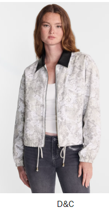 No Boundaries Women’s XXS-4X Barn Jacket Cotton Twill Faux Leather Collar, Vendor Grey