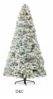 Alvantor 6FT Flocked Prelit Artificial Christmas Tree with 700 Branch Tips & 250 Lights