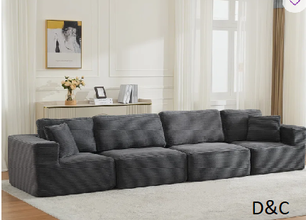 Brigitte Corduroy Upholstered Sectional 4-Piece Modular Sofa Set